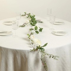 WHITE 6 ft Artificial Rose Peony Flower Garland Wedding Party Event Decorations