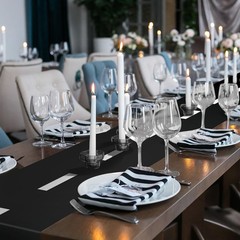 Preboun 6 Pcs Plastic Checkered Table Runner 14 x 108 Inch Racetrack Road Tab…