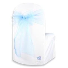 150 pcs Organza Chair Cover Bow Sash 108″x8″ – Teal Blue – Wedding Party pj