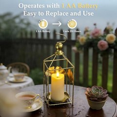 12 Pcs Battery Operated Waterproof Ivory Plastic Flameless Pillar Candles with