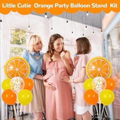 Little Cutie Fruit Party Balloons Stand Kit 2 Sets With 2 Slice Foil Orange