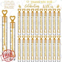 Shappy Gold Heart Wedding Bubbles Bulk Party Favors for Guests
