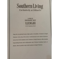 Southern Living Leigh Dessert Set 2pc Silver NEW 18/10 Stainless Steel Dillard’s