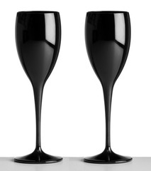 Unbreakable Polycarbonate Black Champagne Flutes 180ml (6oz) Pack of 2