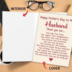 Funny Fathers Day Card Gift from Wife, Sweet Fathers Day Cards for Husband, T…