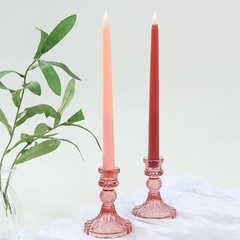 8 PINK 11″ tall LED Mixed Flameless Taper Candles Lights Wedding Centerpieces