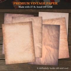 48 Sheets Antique Paper – Classic Aged Vintage – 6 Style