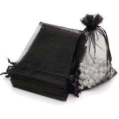 50Pcs Pink Organza Drawstring Jewelry Small Bag for Earring Favor Wrapping Packi