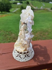 Vintage Mid Century 1950s Wedding Cake Topper Plastic 7″ Coast Novelty 1959