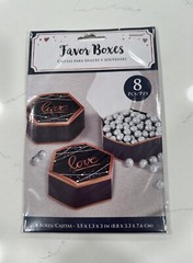 Rose Gold & Navy Love Favor Boxes (8 pc )