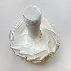 Handmade Wedding Bouquet White Light Green Pearl Artificial Flower Bling Bridal