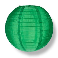 20″ Dark Green Nylon Lantern, Even Ribbing, Durable, Hanging Decoration