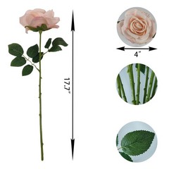 ATFL Blush Flowers,12 Pcs Blush Pink Roses,Light Pink Artificial,Flower Diame…