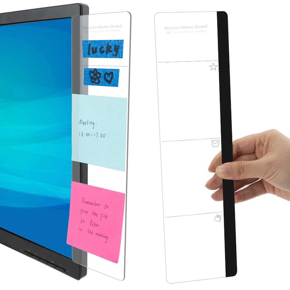 Office Desk Accessories 2pcs Monitor Memo 8 x 4 inches, Board 3