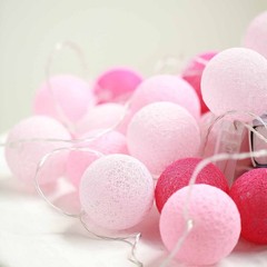 20 LED Blush Cotton Lights Globe Battery Wedding Centerpieces Decoration Party