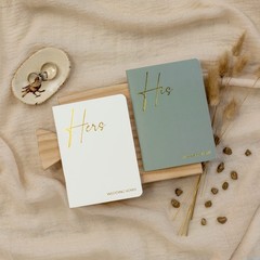 Elegant Vow Books With Gold Foil Lettering For Your Wedding – sage-cream