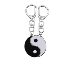 YALLNASL Matching Couples Gifts Keychains for Husband and Wife Yin Yang