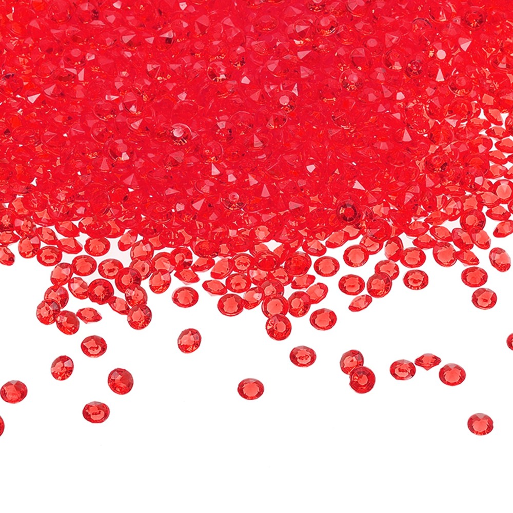 4000 Pcs Acrylic Wedding Table Diamonds 6 mm Crystals Gems Dark Red