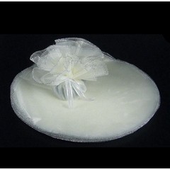 24 TULLE WRAPPERS White Organza W/ Silver Edge CIRCLES 9″ DIY Party Favors