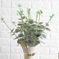 2 pcs 19″ tall Frosted Green Eucalyptus Artificial Greenery Bushes Wedding SALE