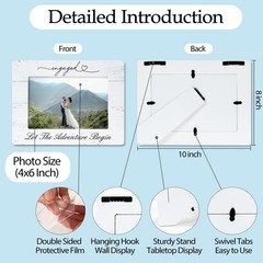 Engagement Picture Frame For 4×6 Photos, Engagement Gifts for Couples Newly E…