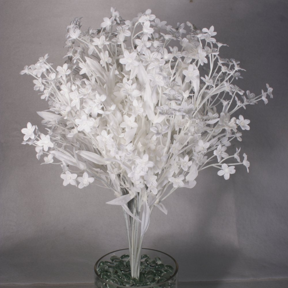 12 Stems Silk Baby’s Breath Gypsophilia Spray White w/White Stems 00102171017