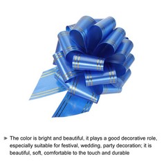 10pcs 8″ Large Pull Bow Metallic Sapphire Blue Gift Wrapping Bows with Gold Edge
