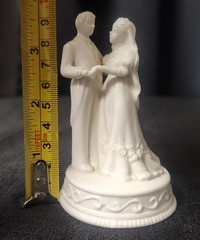 Vintage Ceramic Wedding Cake Topper Figurine (Bride & Groom) by Russ