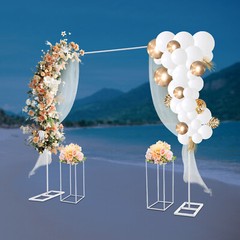 Metal Balloon Stand with 2 Flower Racks Wedding Stand 2*2m Backdrop Decoration