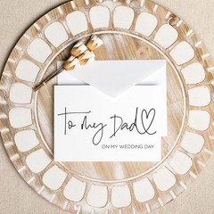 to My Dad on Wedding Day Card – Brides Father of The Groom Gift Black Ink