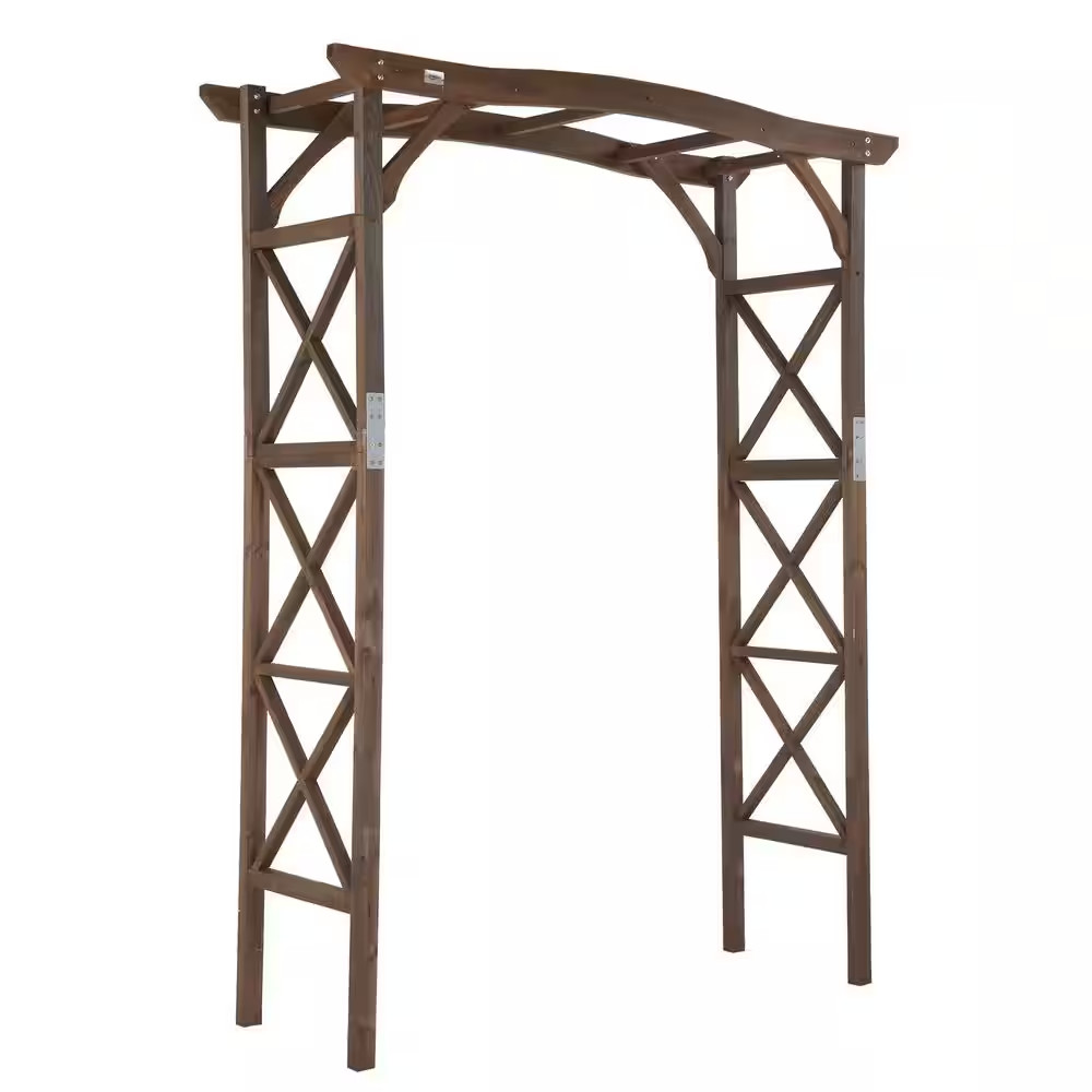 79 In. X 61 In. Wooden Garden Arbor, Wedding Arch, Arch Backdrop Stand for Cerem