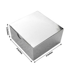 Silver 100 pcs Cake FAVOR BOXES 4″x4″x2″ Wedding Party Light Gray GIFT Supply