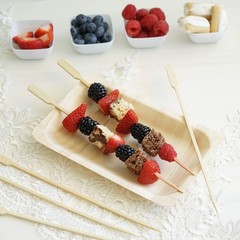 100 pcs 10″ long Natural Bamboo Wedding Party Paddle Skewers Picks Wedding Party