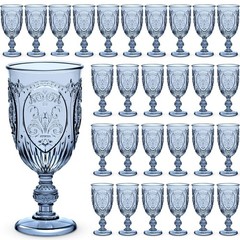 48 Pcs Plastic Goblets 7.5oz Vintage Goblet Plastic Wine Glasses Colored Retr…