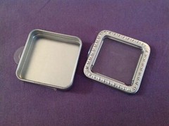 Lot of 4 Metal Removal Top Tin Container Set of 6 Craft Sliders Paisley Flowers