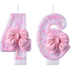 46th 64th Birthday Candles, Pink 64 46 Year Old Number Birthday Candles, Happ…