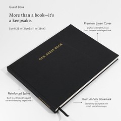 Classic Linen Guest Book – Timeless Keepsake for Preserving Memories Layflat