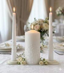 Magik Life Unity Candle Set – Wedding Ceremony Reception 6 Pillar Two 10 Taper
