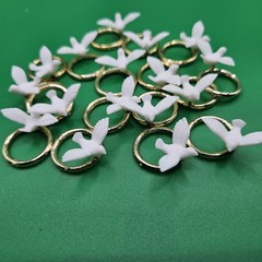 Dove on Gold Ring Cake Topper or Craft Item 17 total