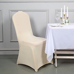 10 Beige Spandex Fitted Banquet Chair Covers Wedding Party Reception Decorations