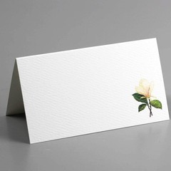 25 PCS Place Cards White Magnolia Flower Wedding Table Tent Style Scored