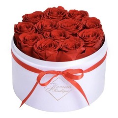 GLAMOUR BOUTIQUE Flowers Forever Gift Box, 12 Real Preserved Roses in 12, Red