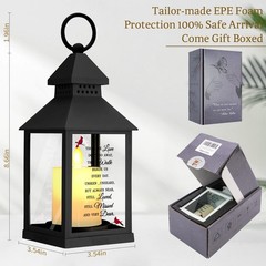 Sympathy Gifts for Loss of Loved One, Memorial Gift Lantern with Card, Black