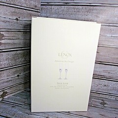 Lenox True Love Toasting Flute Pair Silver Plate & Clear Glass Set of 2