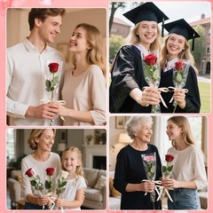 AUGSUN 120 PCS Flower Bags for Bouquets Single Rose Sleeve Transparent Plastic F