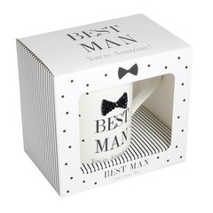 Mad Dots Wedding Mug Cup with Wording & Black Tie – Best Man