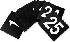 Durable 4×4 Light Grey Table Numbers 1-25 – Ideal for Restaurants and Banquets