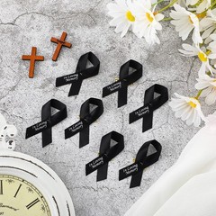 Ysleen 50 Pcs Memorial Day Black Funeral Ribbons Background and White