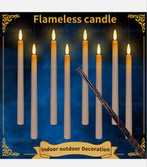 Harry Potter 10 LED Flameless Floating Candles Magic Wand Remote Halloween Decor