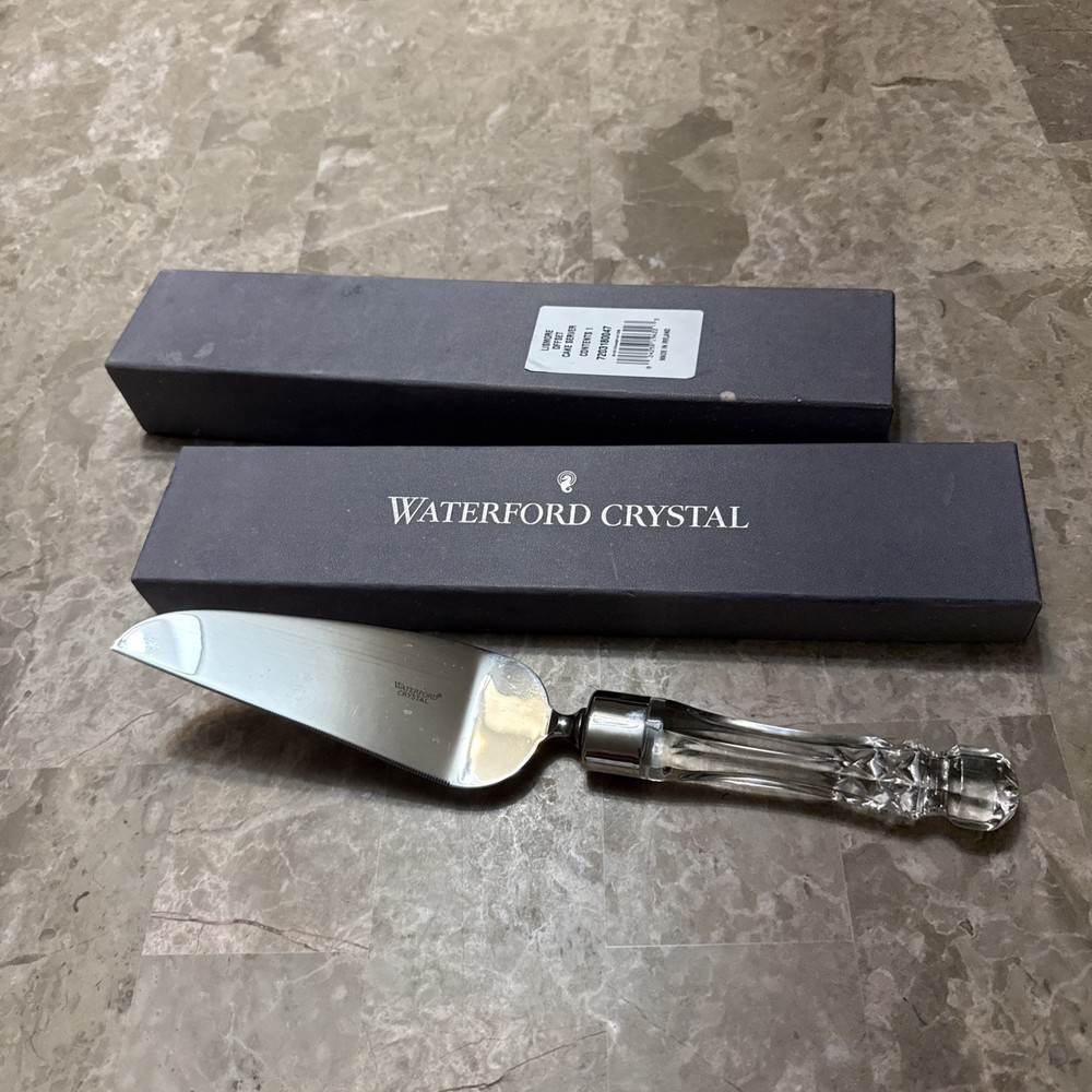 Waterford Crystal Lismore Offset Cake Server 12” Box Wedding Serving Ireland